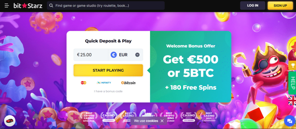 Homepage sito ufficiale Casino Bitstarz