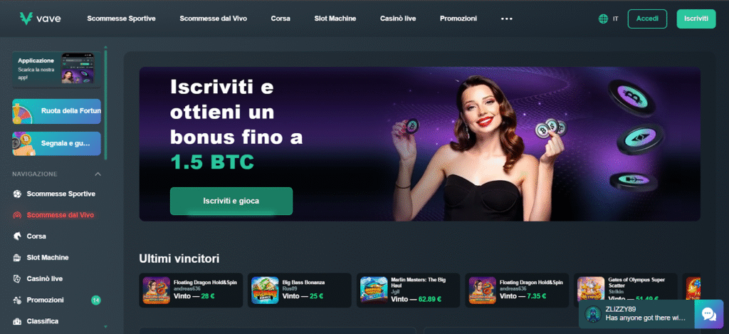 Homepage Vave Casino