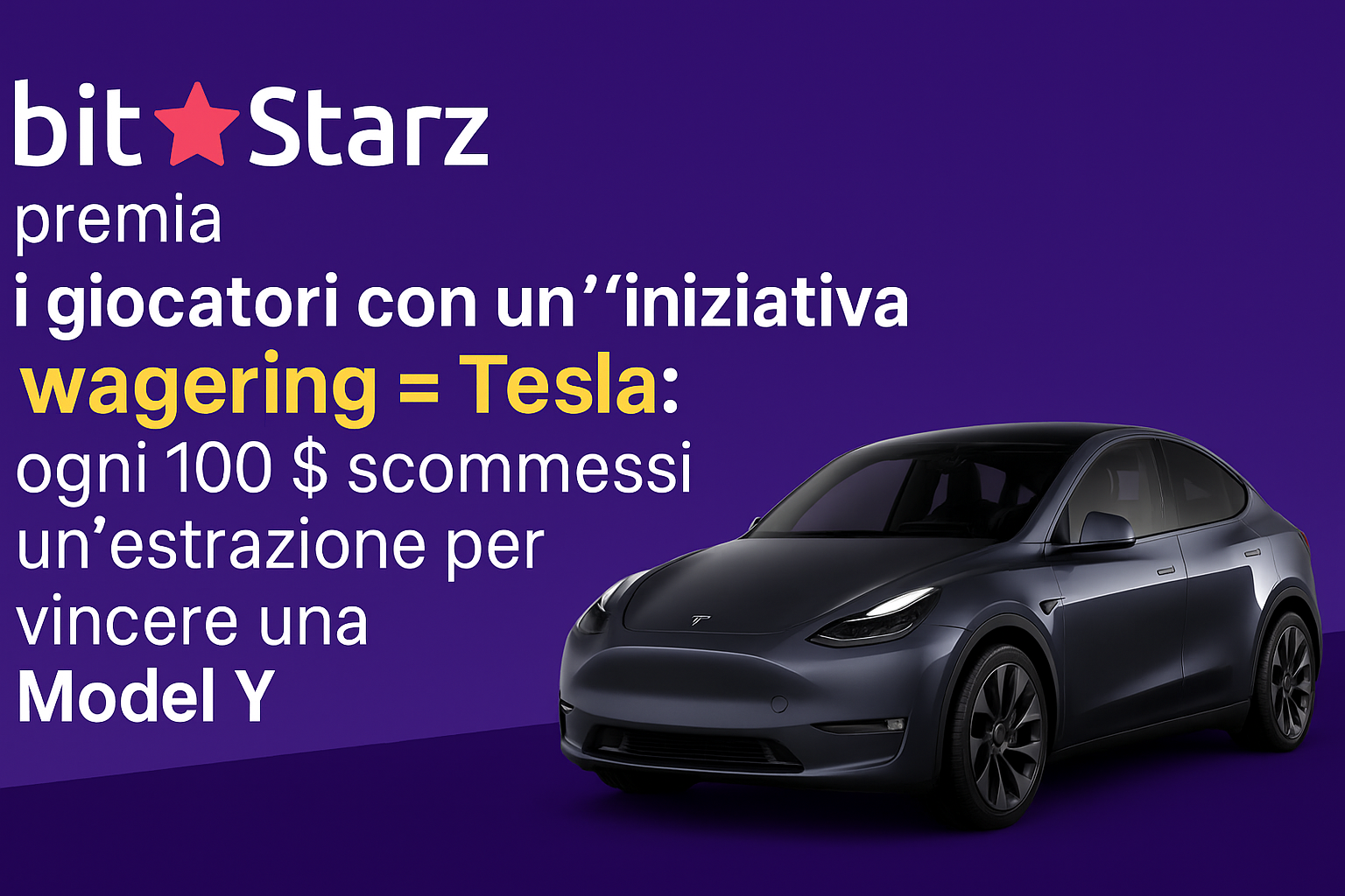 Come vincere una Tesla Model Y con Bitstarz🚗