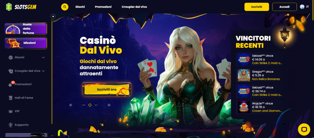 Homepage di Slotsgem