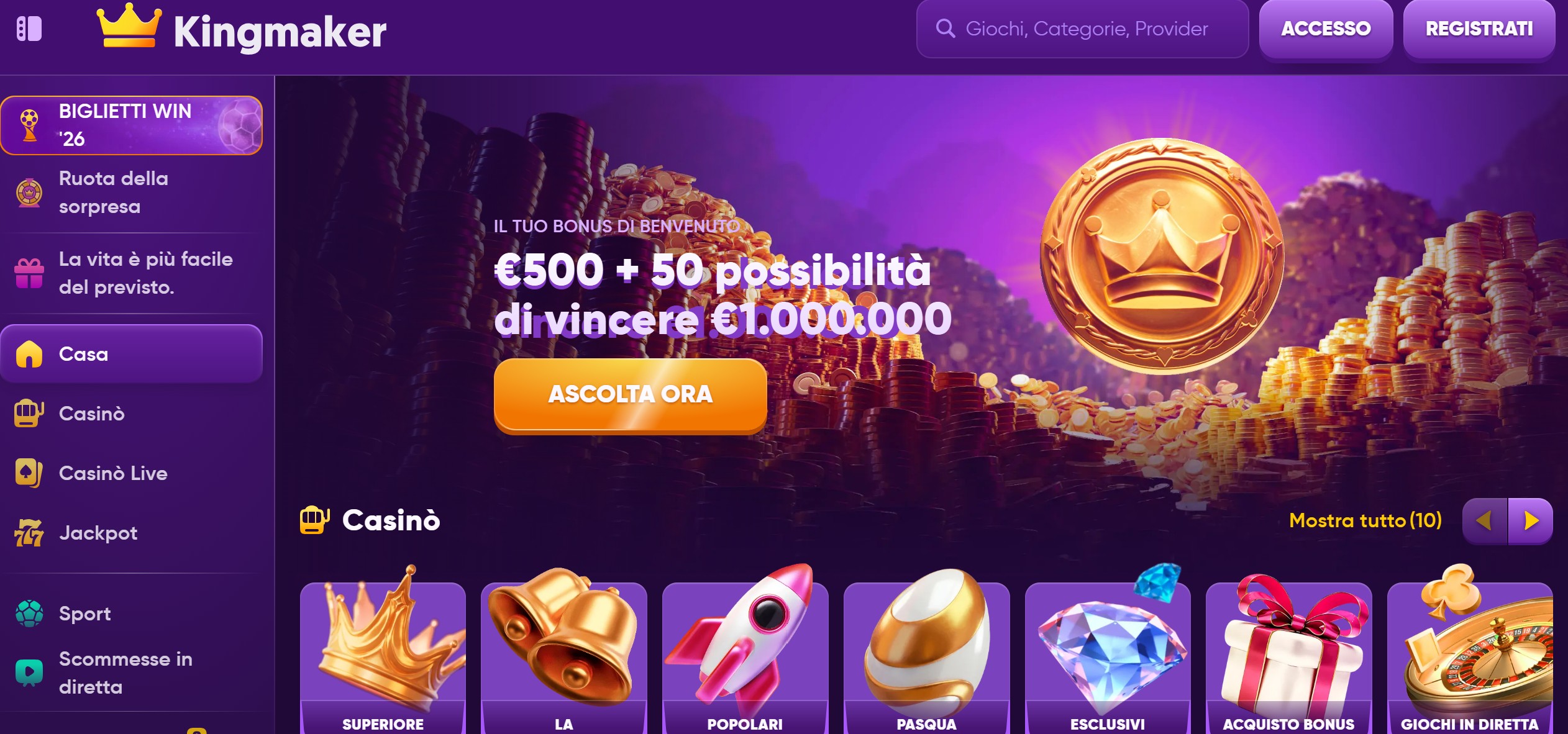 KingMaker Casino crypto